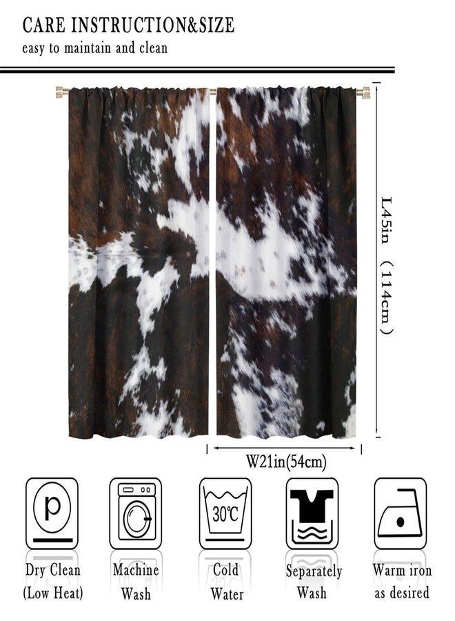 LOMADIA Cow Blackout Curtain,Animal Print Black White Western Aztec Rustic Farm Farmhouse Window Treatments Rod Pocket Curtain for Bedroom Living Room Kitchen Decor Drapes 42x45in - Image 2